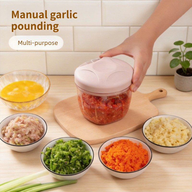 Baby Food Processor - Penghancur Bawang Putih Manual Besar, Penggiling