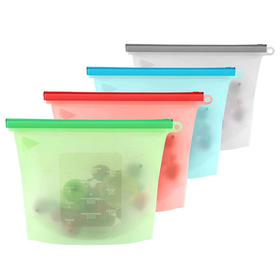 Food Pouch Reusable - 1000Ml Tas Penyimpanan Silikon Food Grade