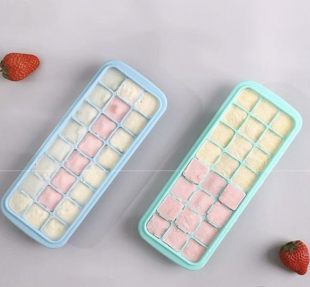 Freezer Tray Baby - Cetakan Es Batu Silikon dengan Tutup