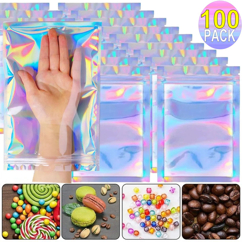 Food Pouch Reusable - 100/10 buah tas penyegel Laser plastik