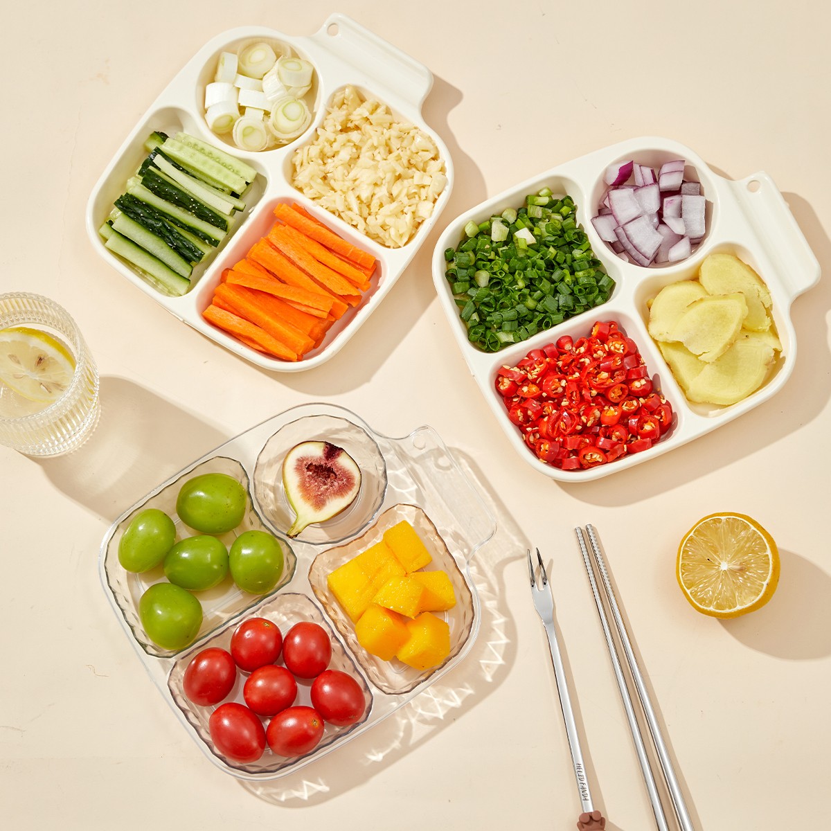 Freezer Tray Baby - Piring Makan Anak 4 Kompartemen Lucu,