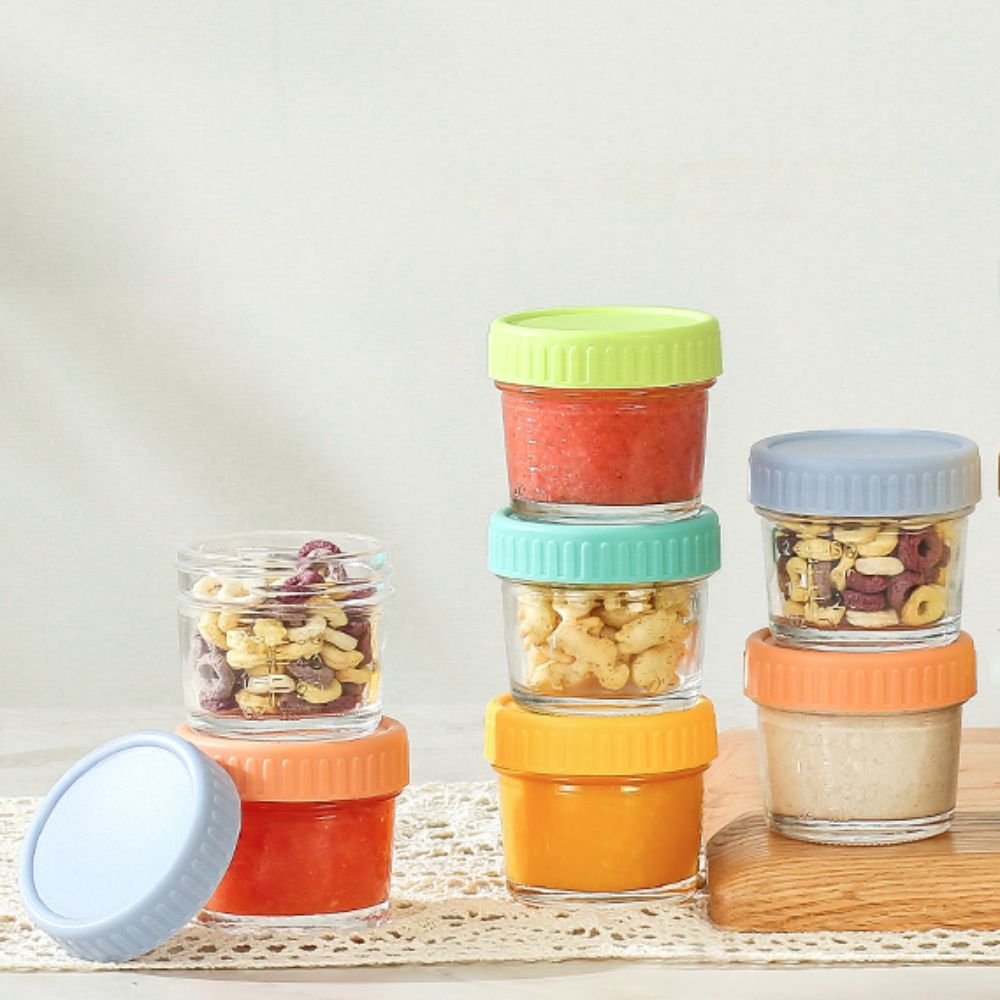 6 Buah Toples Kaca Toples Maka - Baby Food Jars ulasan dan harga
