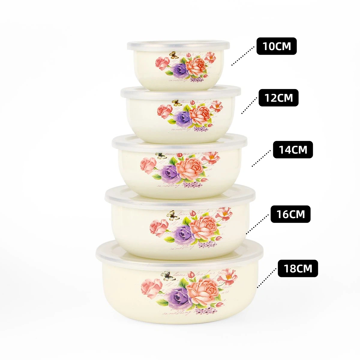 Set 5 Mangkuk Enamel Tebal den - Baby Food With Iron ulasan dan harga