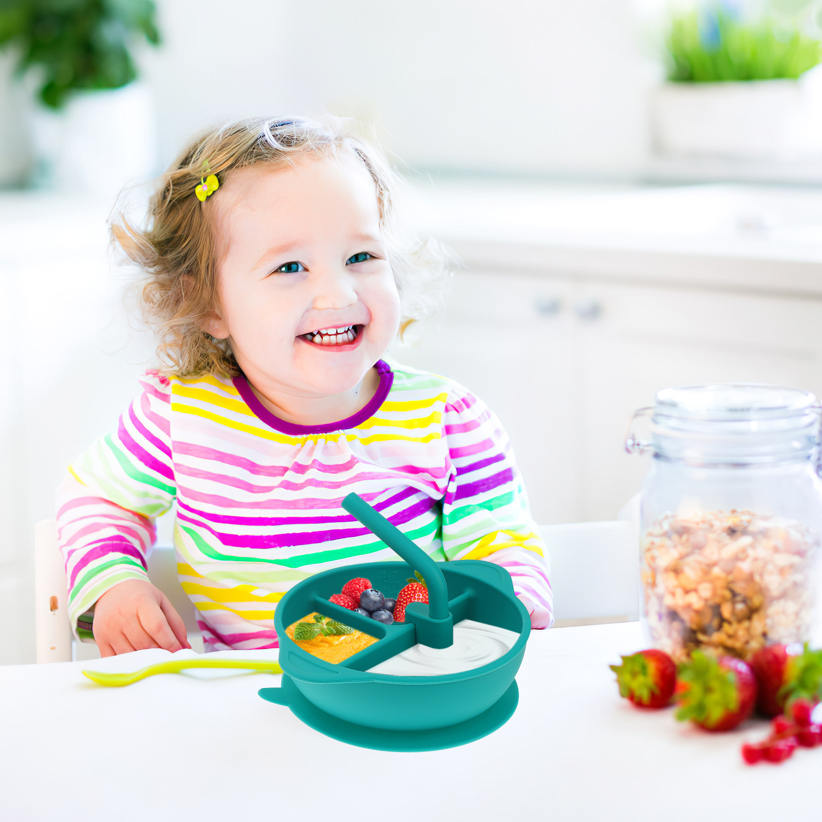 1 Buah Piring Makan Silikon An - Baby Food Dinner ulasan dan harga