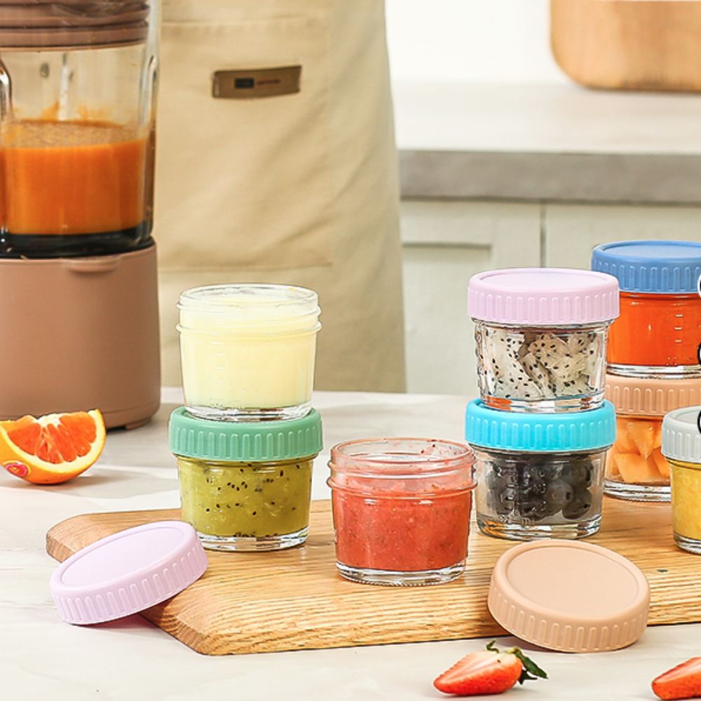 6 Buah Stoples Kaca Mason Jar  - Baby Food Jars ulasan dan harga