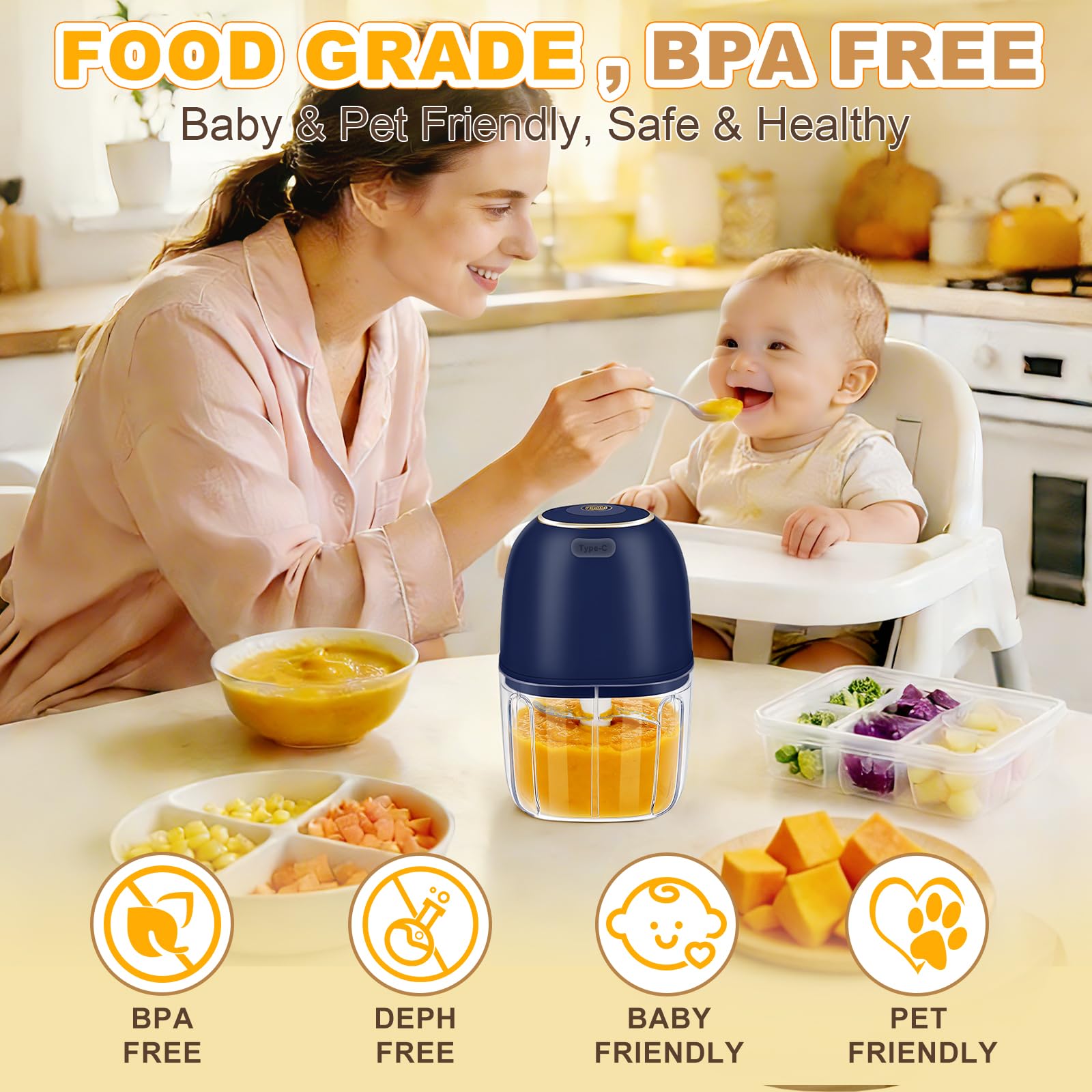 Penggiling Bawang Putih Elektr - Baby Food Processor ulasan dan harga