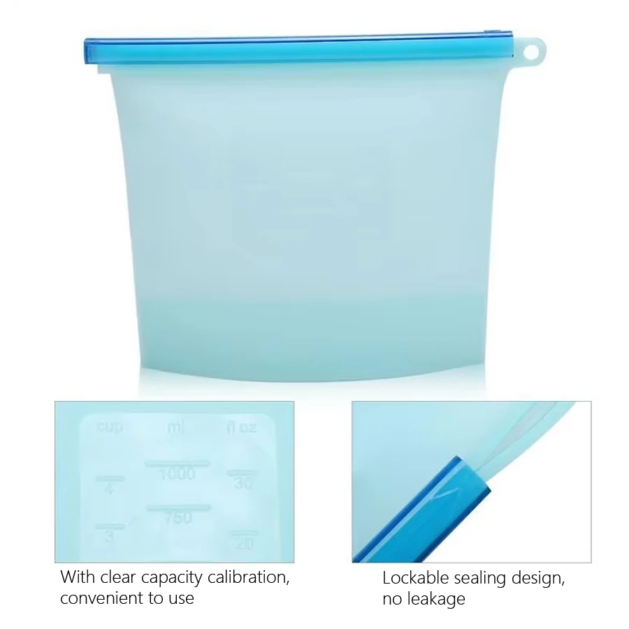 1000Ml Tas Penyimpanan Silikon - Food Pouch Reusable ulasan dan harga