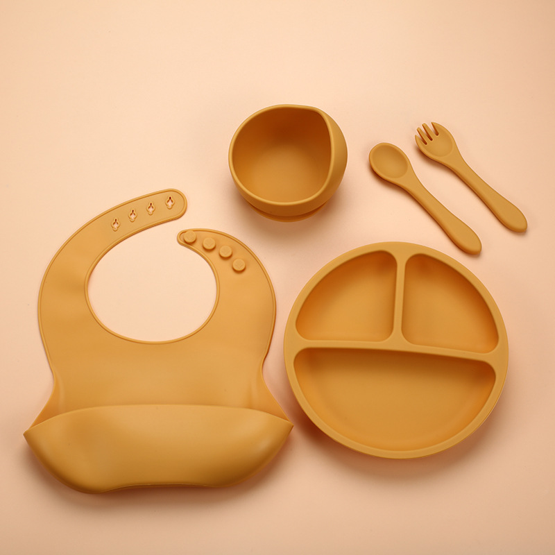5 Buah Set Makan Bayi Silikon  - Baby Food Dinner ulasan dan harga